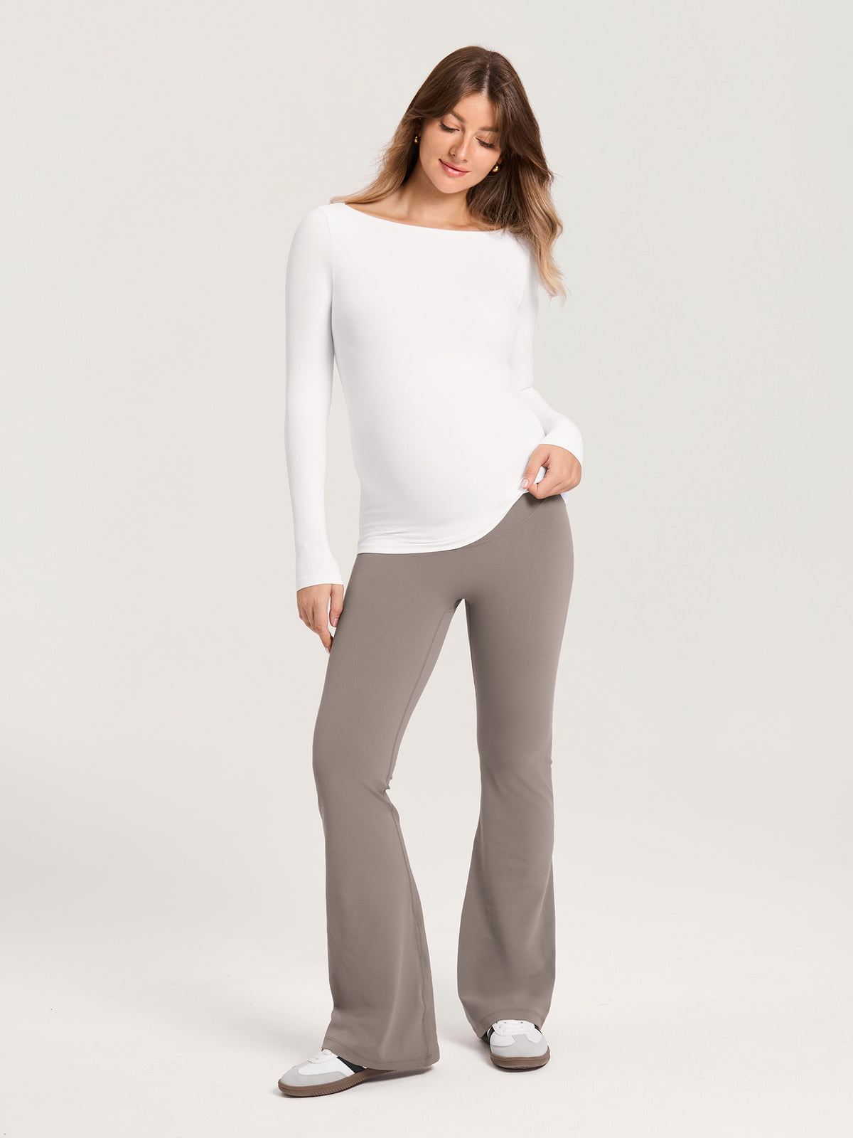AirSofta Boatneck Maternity Top - Long Sleeves