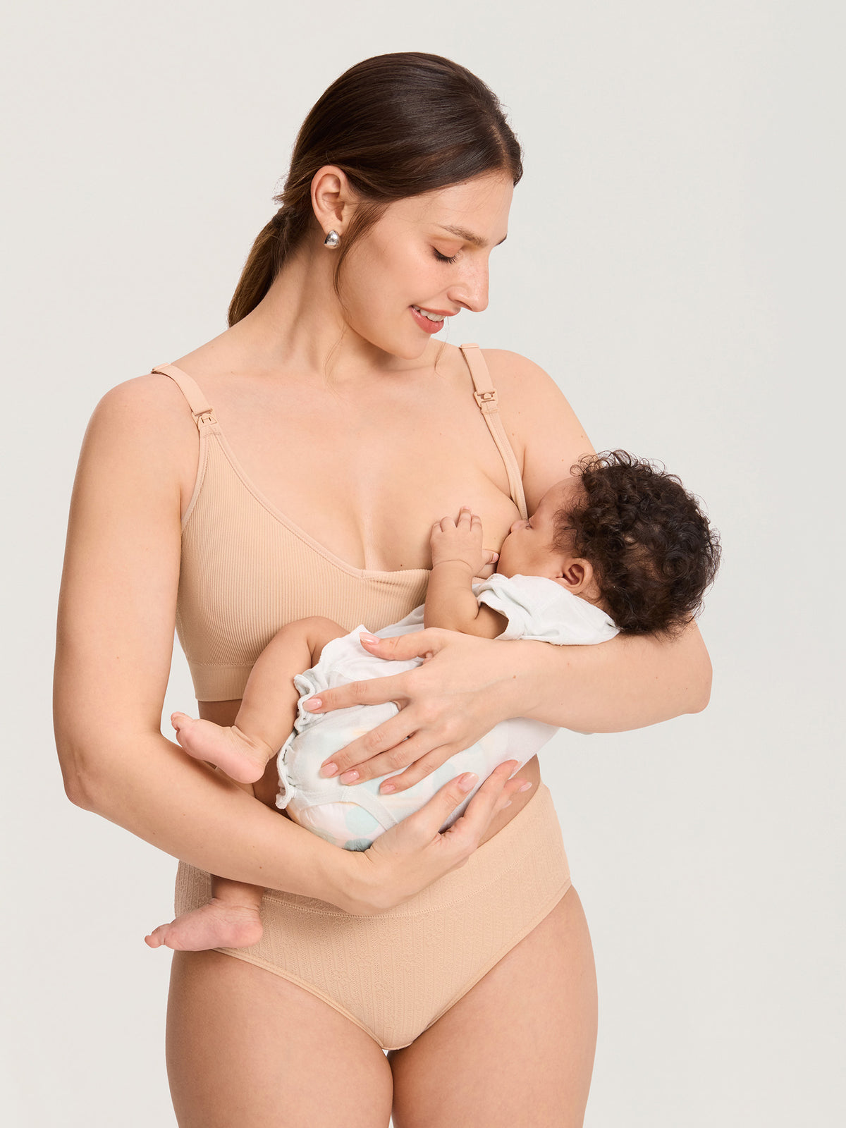 Leakproof Fixed Cup Ribbed Nursing Bra