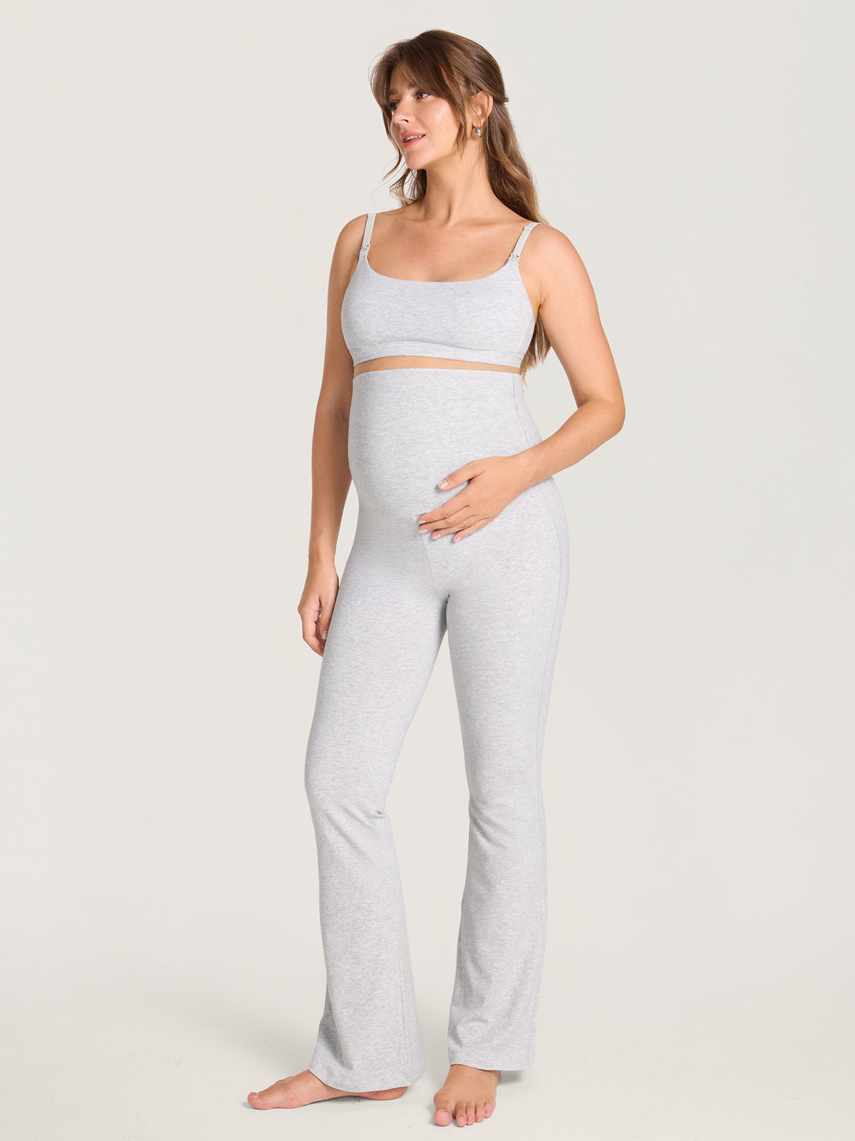 Cotton Foldover Maternity Flare Pants 30.5"